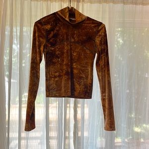 NWOT Wilfred Free Marble Velvet Orange Gold Top
